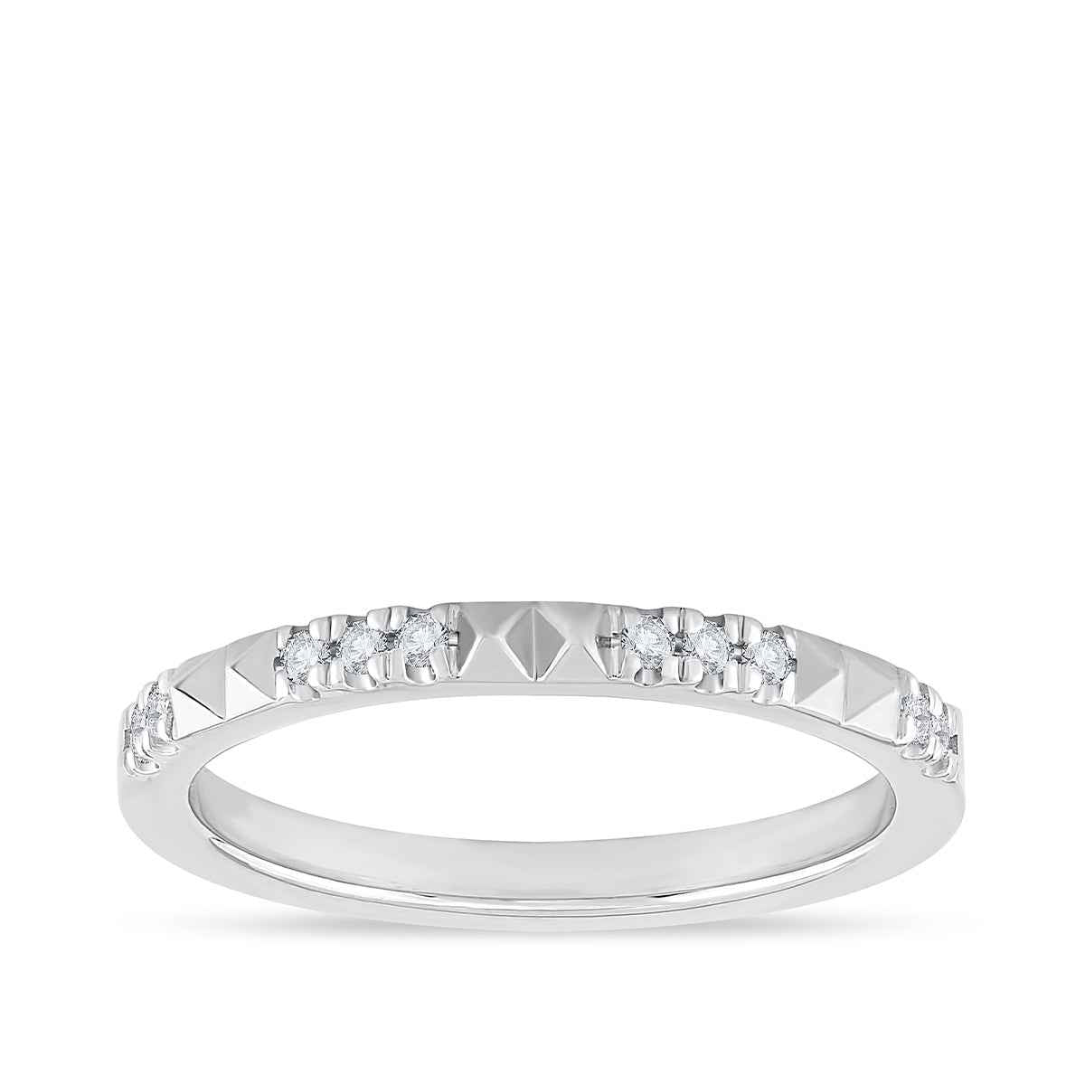 Perfect Match 1/10 ct. tw. Diamond Anniversary Stackable Ring in 10K White Gold