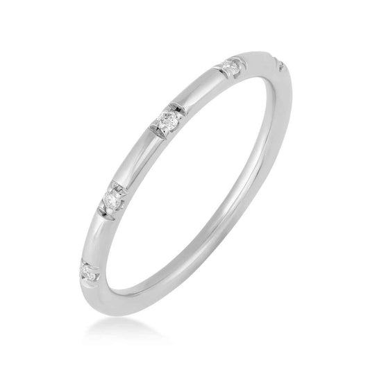 Perfect Match Diamond Accent Anniversary Ring in 10K White Gold front view (2)