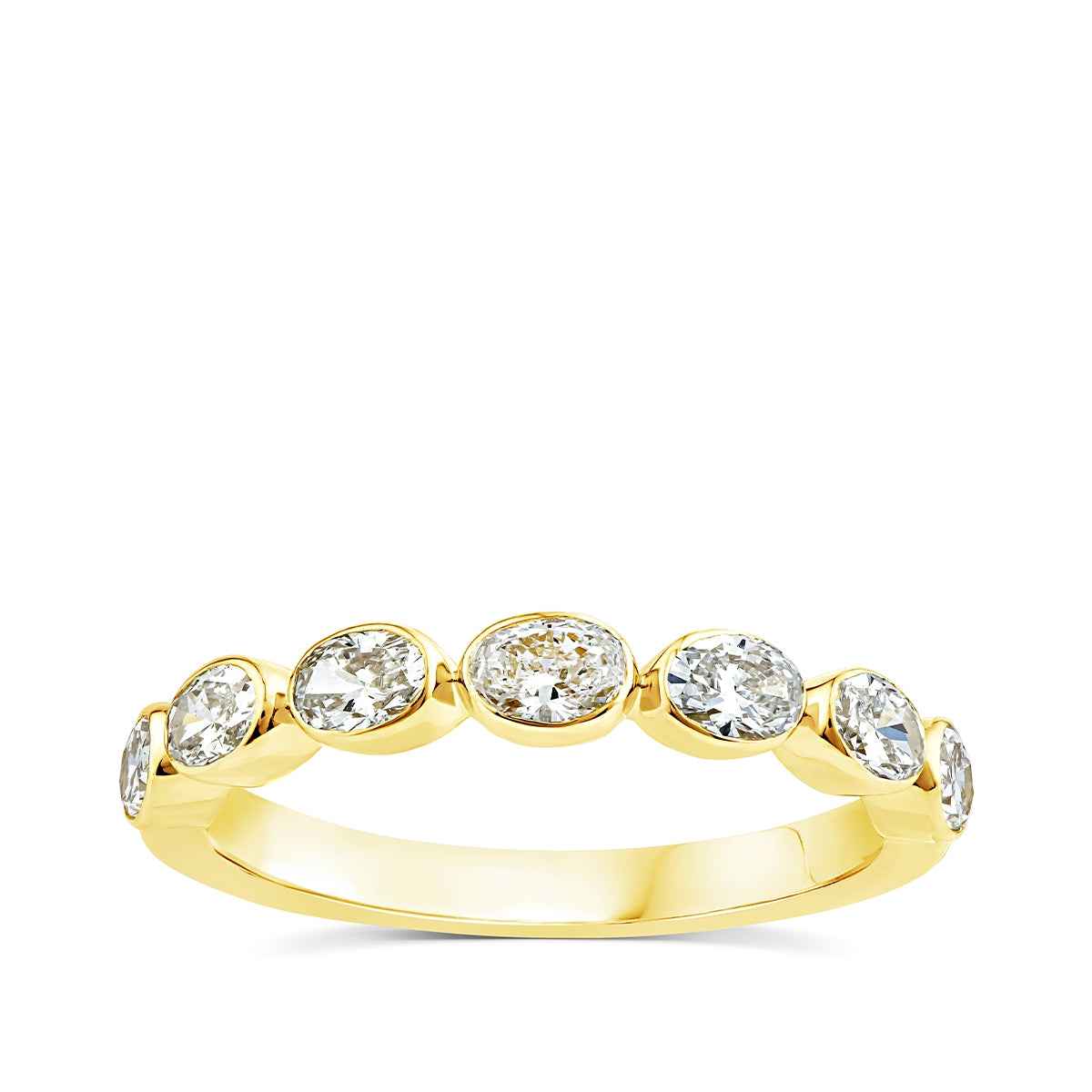 Adamante 1 ct. tw. Lab-Grown Oval Diamond Anniversary Ring in 10K Yellow Gold