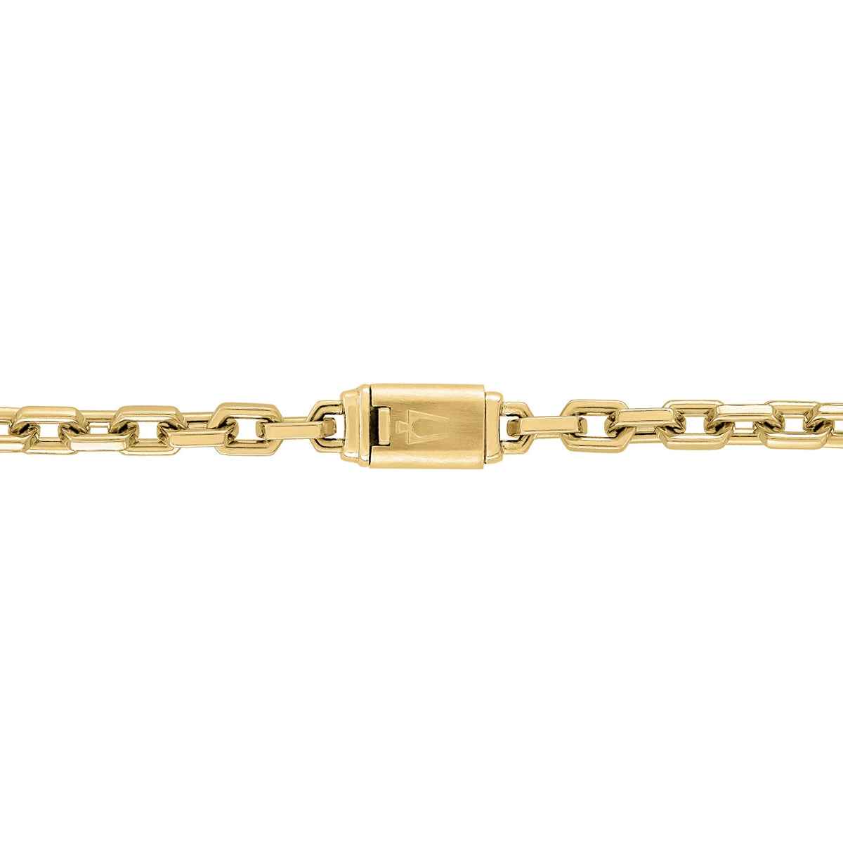 Bulova Men's 5mm 24-inch Hexagon Chain in Yellow Ion-Plated Stainless Steel close-up detail