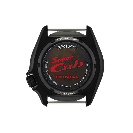 Seiko Men's 5 Sport Automatic Black Stainless Steel Watch with Black Dial & Nylon Strap