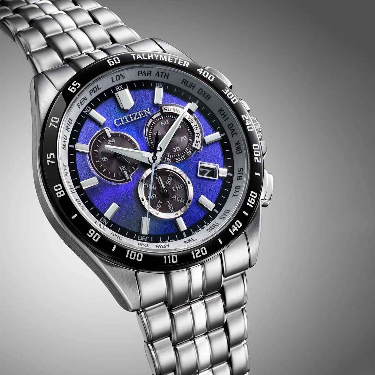 Citizen Men's PCat Eco-Drive Stainless Steel Watch with Blue Dial