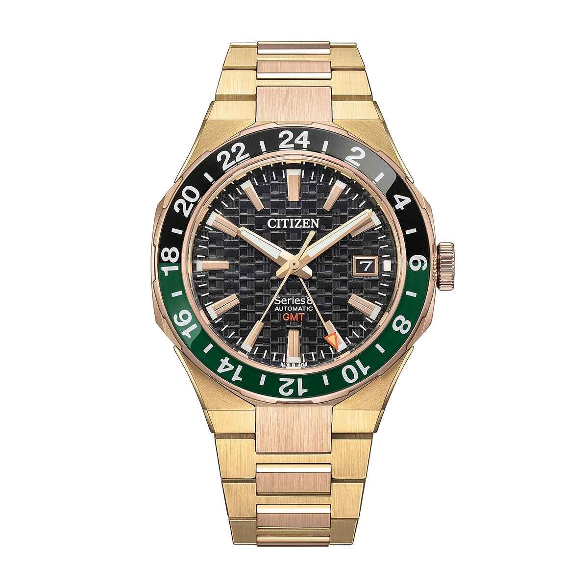 Citizen Men's Series8 880 GMT Automatic Pink & Yellow Gold-Tone Stainless Steel Watch with Black Dial