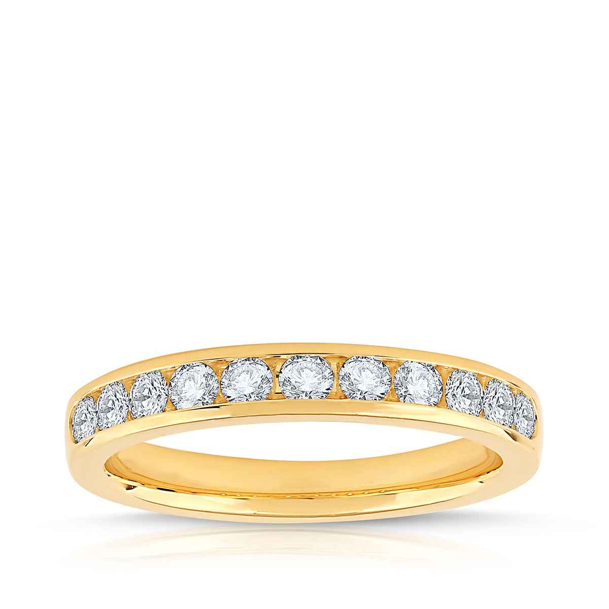 Adamante 1/2 ct. tw. Lab-Grown Diamond Channel Anniversary Ring in 14K Yellow Gold