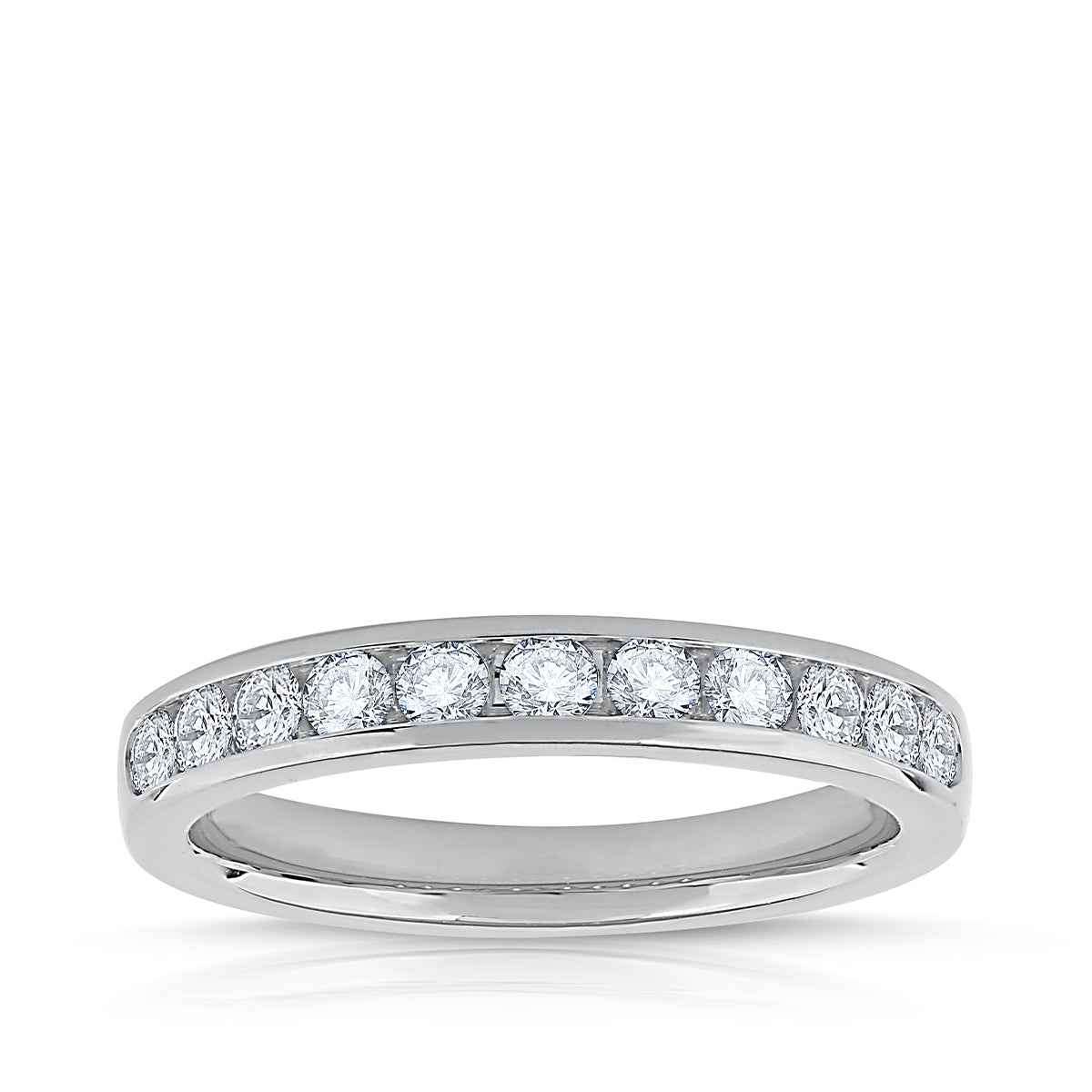 Adamante 1/2 ct. tw. Lab-Grown Diamond Channel Anniversary Ring in 14K White Gold