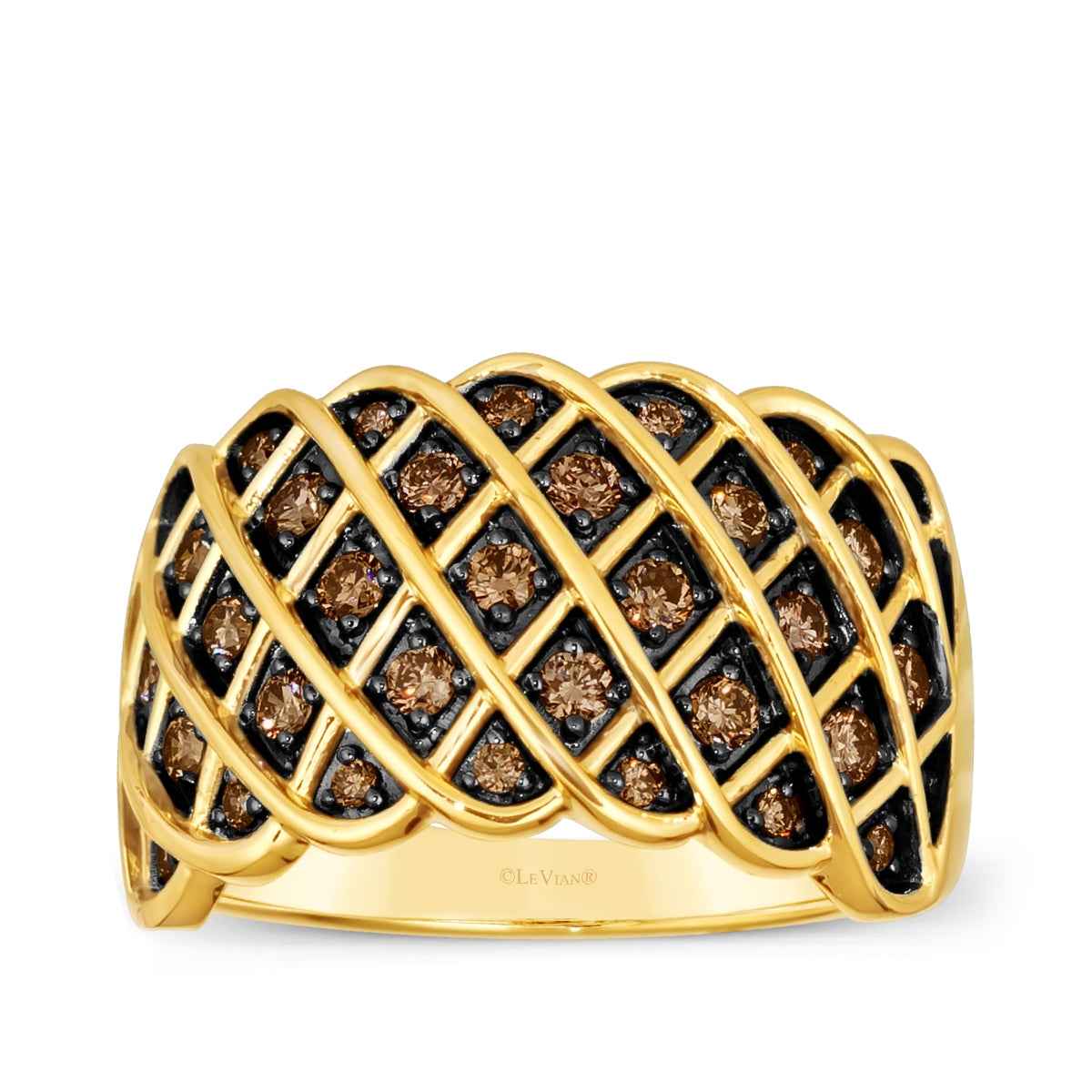 Le Vian 1/2 ct. tw. Chocolate Diamond Lattice Ring in 14K Honey Gold