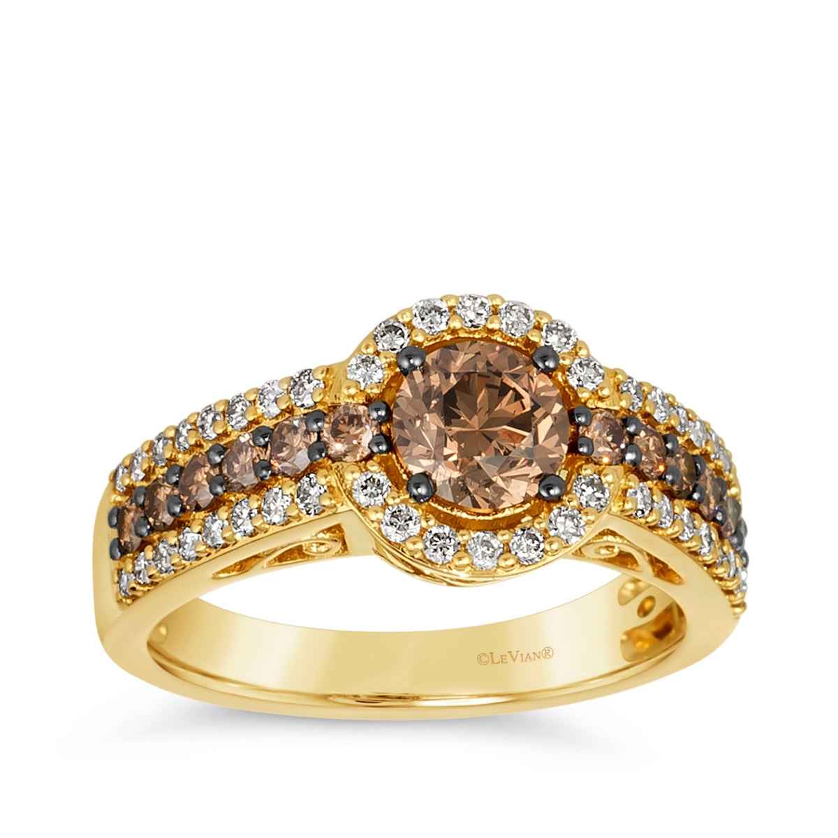 Le Vian 1-3/8 ct. tw. Chocolate & Nude Diamond Halo Ring in 14K Honey Gold