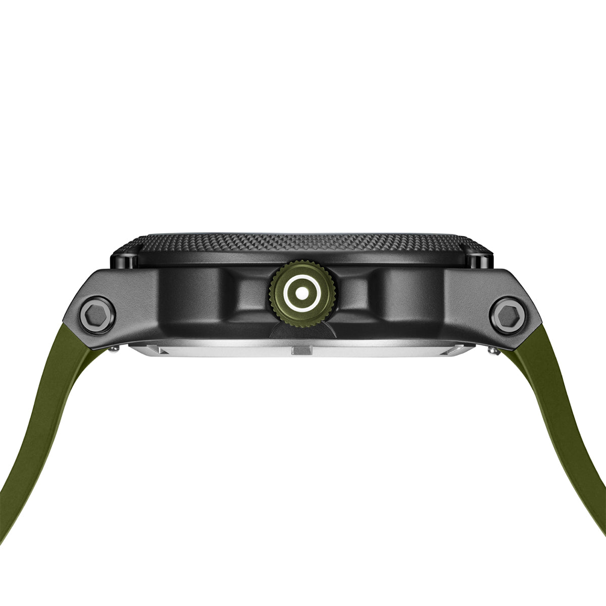 quartz glock green silicone strap green dial watch