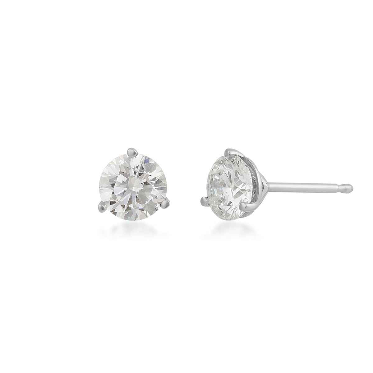 USA Collection 1-1/2 ct. tw. Lab-Grown Round Brilliant Diamond Solitaire Earrings in 14K White Gold