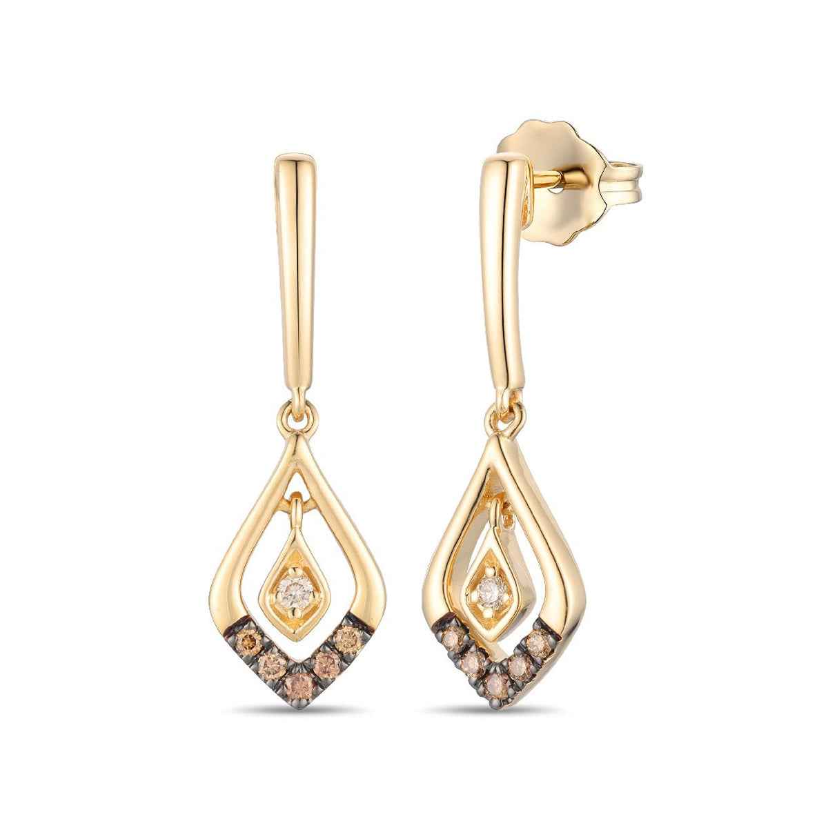 Le Vian 1/10 ct. tw. Chocolate & Nude Diamond Dangle Earrings in 14K Honey Gold