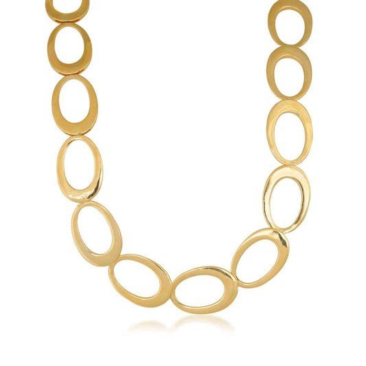 16mm 16-inch Polished Link Fashion Chain Necklace in 14K Yellow Gold front view