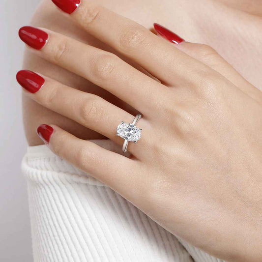 Gabriel & Co. Diamond Accent Hidden Halo Oval Semi-Mount Engagement Ring in 14K White Gold full view
