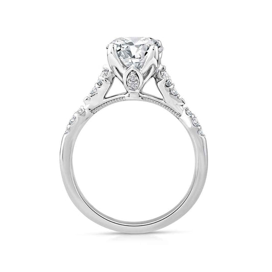 Above Love Star 3-5/8 ct. tw. Lab-Grown Oval Diamond Engagement Ring in 18K White Gold close-up detail