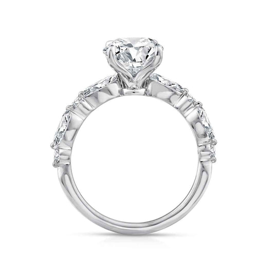 Above Love Star 4 ct. tw. Lab-Grown Oval & Marquise Diamond Wedding Set in 18K White Gold side profile