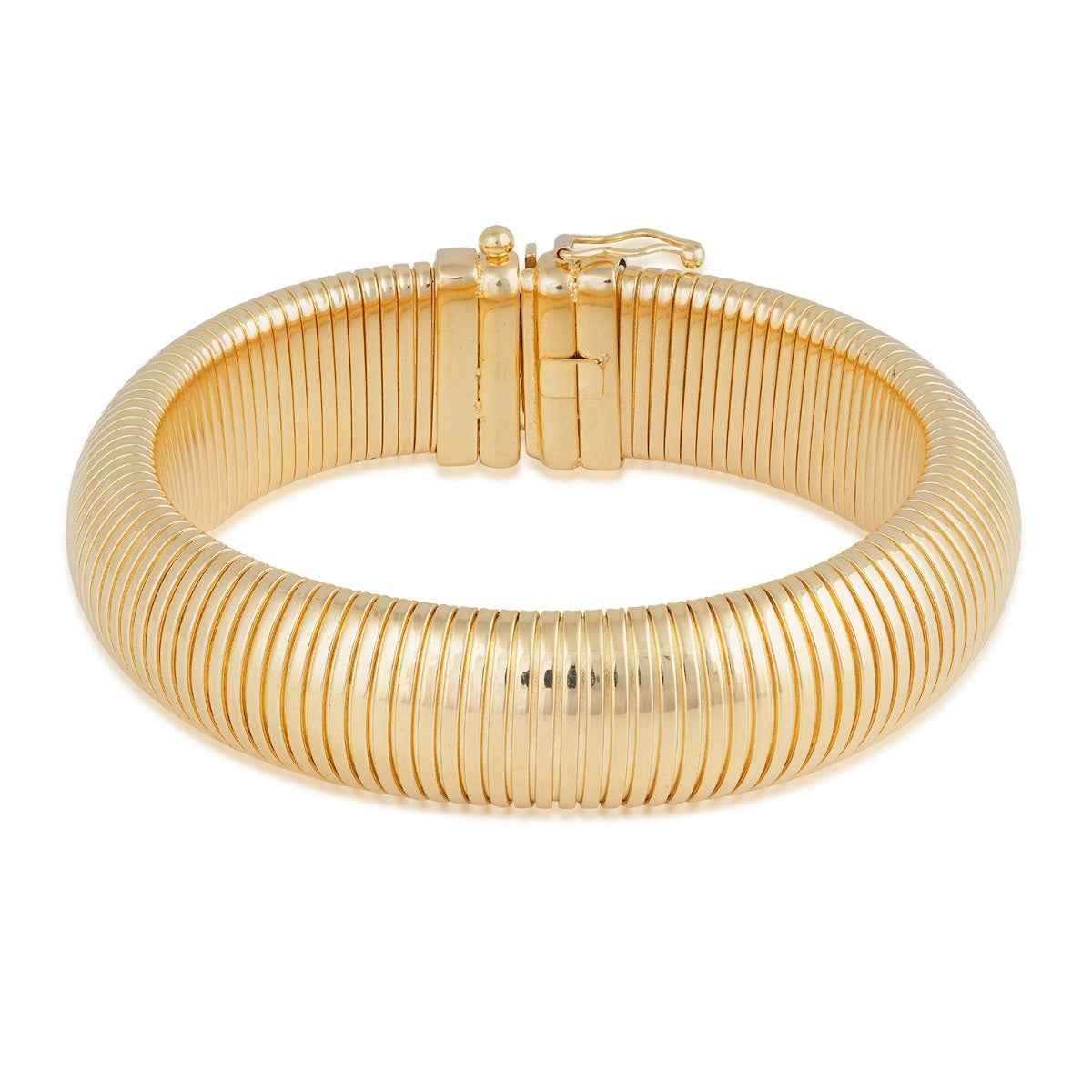 14mm 7.5-inch Omega Stretch Bracelet in 14K Yellow Gold
