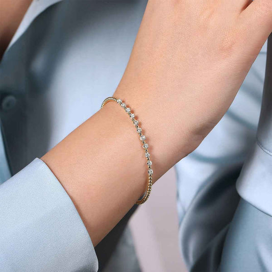 Gabirel & Co. 3/8 ct. tw. Diamond Bujukan Cuff Bracelet in 14K Yellow Gold front view