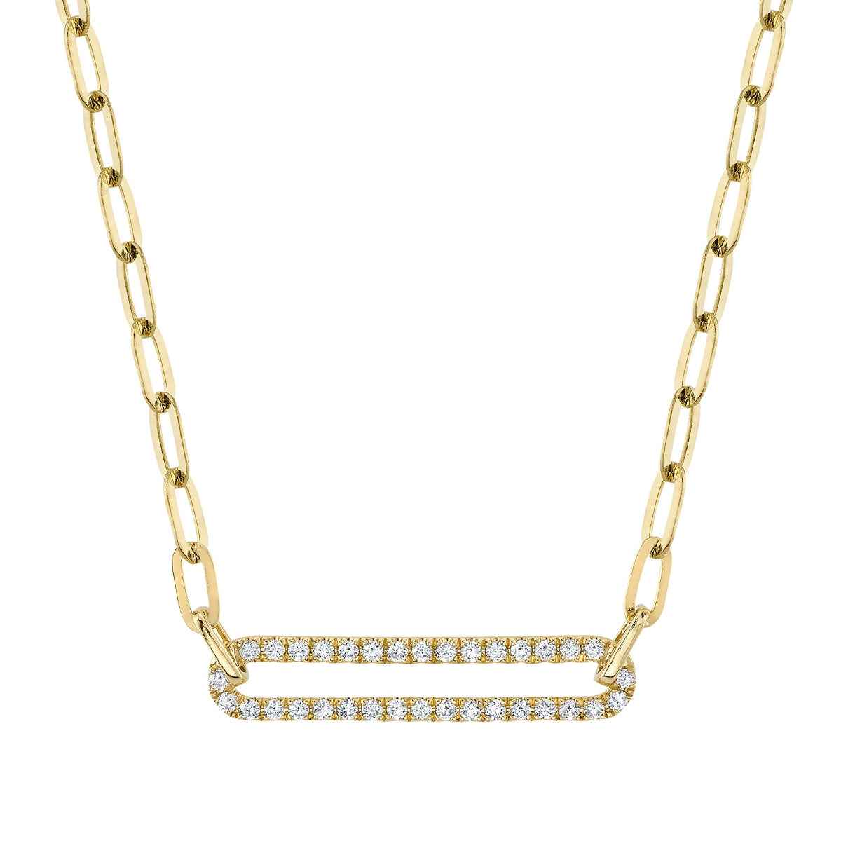 Shy Creation 1/4 ct. tw. Diamond Link Necklace in 14K Yellow Gold