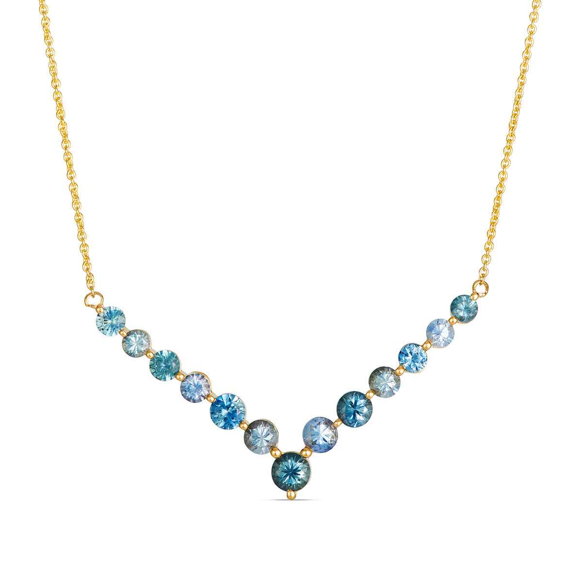 Le Vian Montana Sapphire Chevron Necklace in 14K Honey Gold