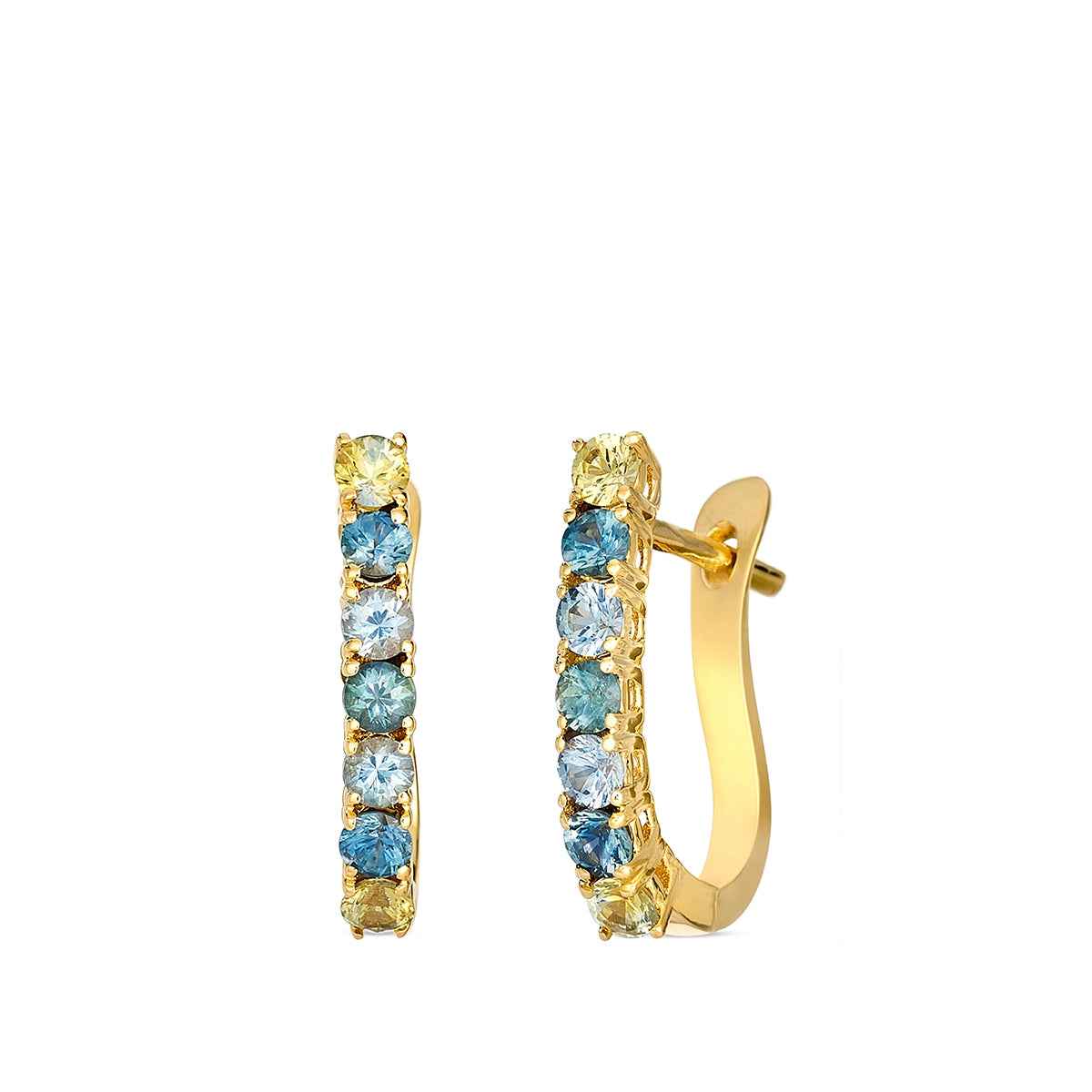 Le Vian Montana Blue Sapphire Hoop Earrings in 14K Honey Gold