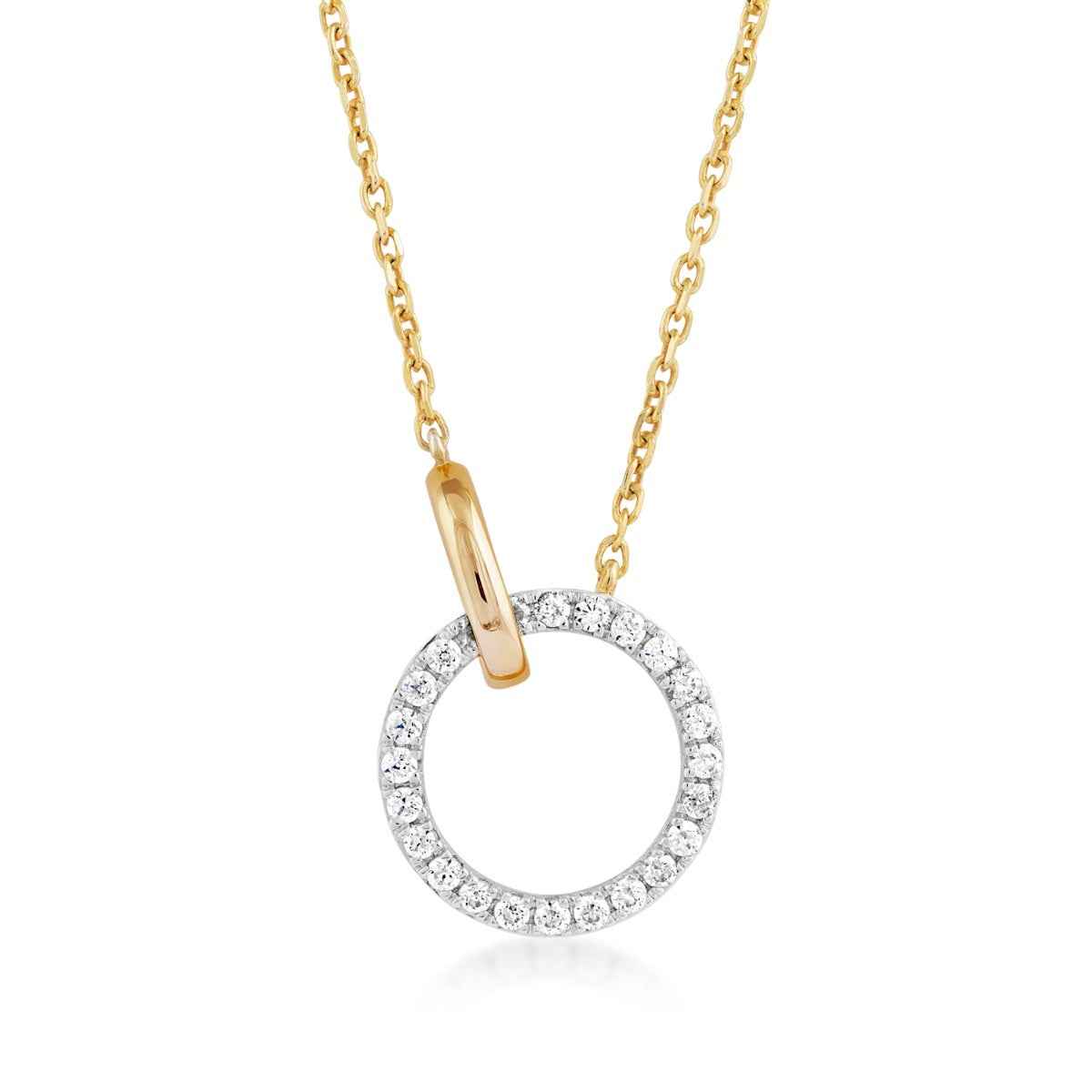 Demi Fine 1/6 ct. tw. Lab-Grown Diamond Linked Circle Pendant in Vermeil