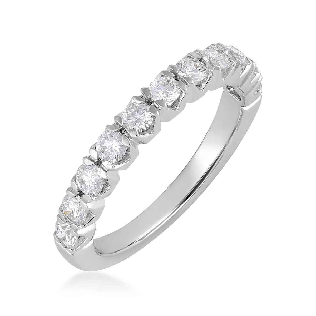 Adamante 3/4 ct. tw. Lab-Grown Round Brilliant Diamond Anniversary Ring in 14K White Gold front view (2)