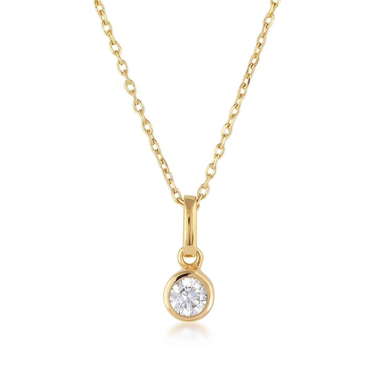 Demi Fine 1/5 ct. tw. Lab-Grown Round Brilliant Diamond Solitaire Pendant in Vermeil