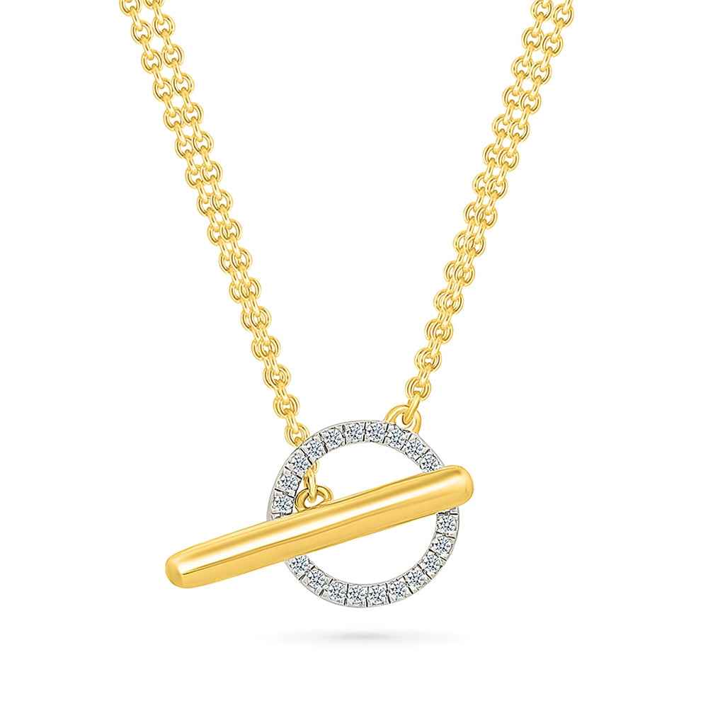 Demi Fine 1/5 ct. tw. Lab-Grown Diamond Toggle Necklace in Vermeil
