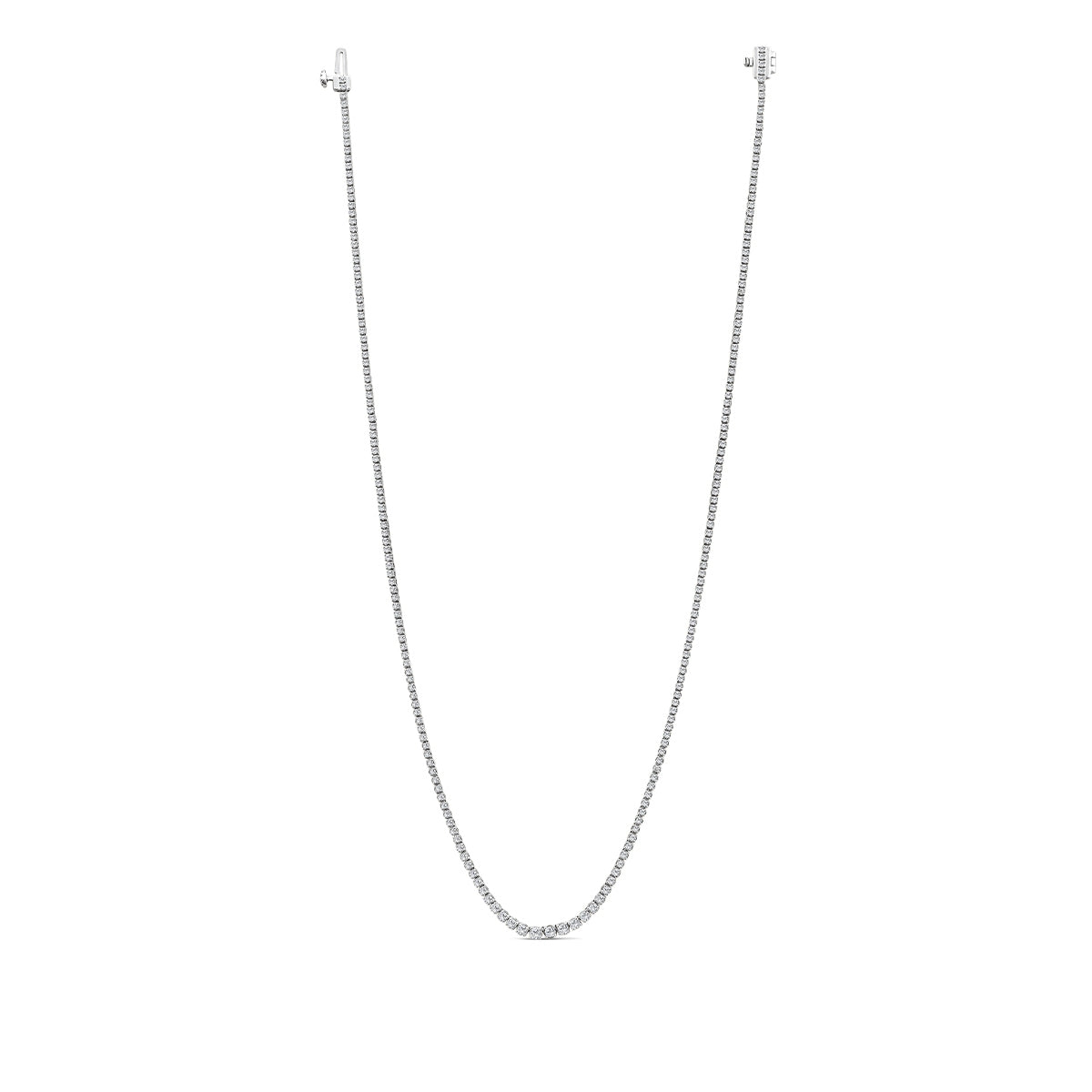 Adamante 3 ct. tw. Lab-Grown Diamond Graduated Riviera Necklace in 10K White Gold front view