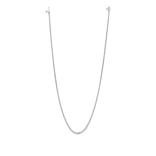 Adamante 3 ct. tw. Lab-Grown Diamond Graduated Riviera Necklace in 10K White Gold front view