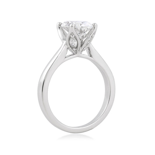 Adamante 2-3/4 ct. tw. Lab-Grown Oval Diamond Engagement Ring in 14K White Gold close-up detail
