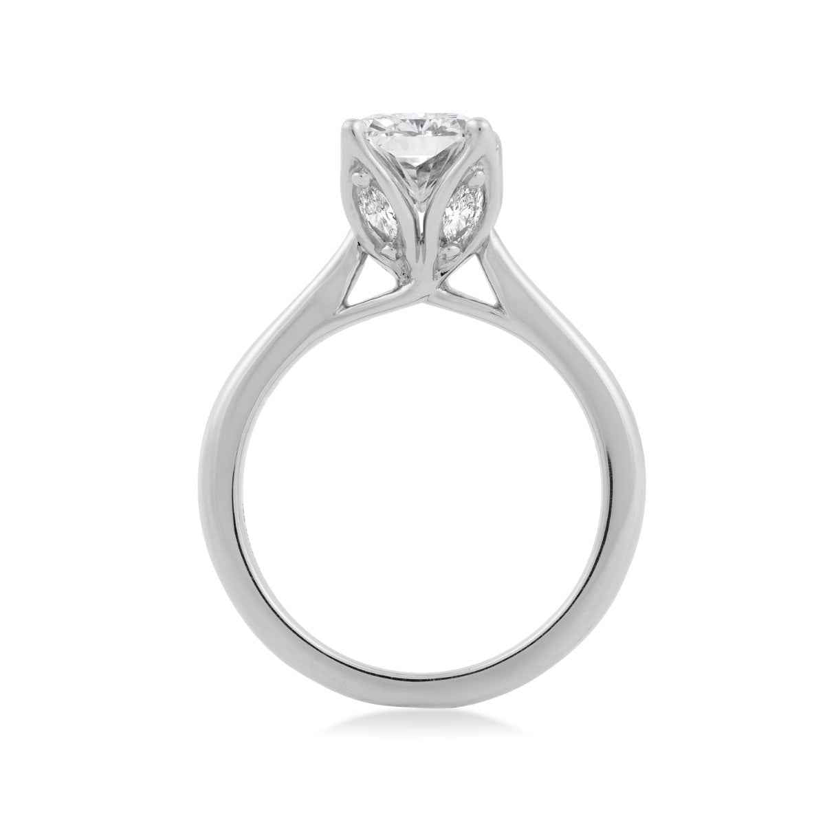 Adamante 2-3/4 ct. tw. Lab-Grown Radiant Cut Diamond Engagement Ring in 14K White Gold side profile