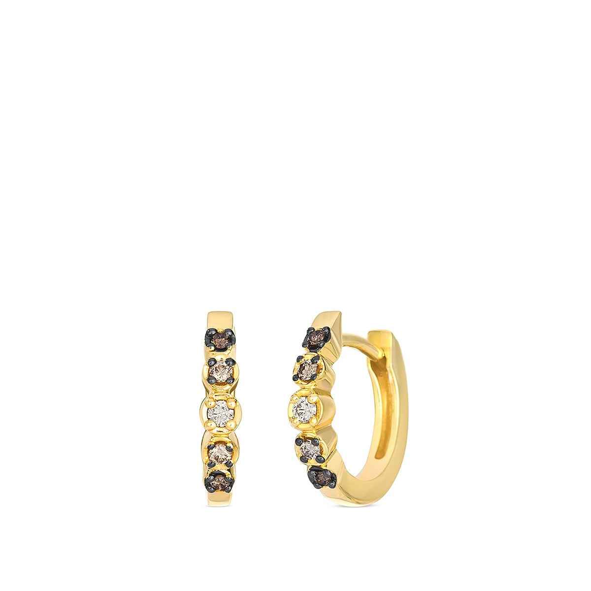 Le Vian 1/10 ct. tw. Chocolate Diamond Ombre Hoop earrings in 14K Honey Gold