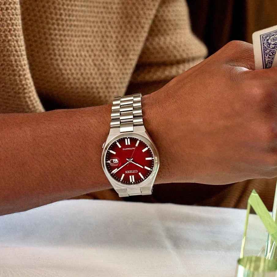 Citizen Men's Tsuyosa Automatic Stainless Steel Watch with Red Dial