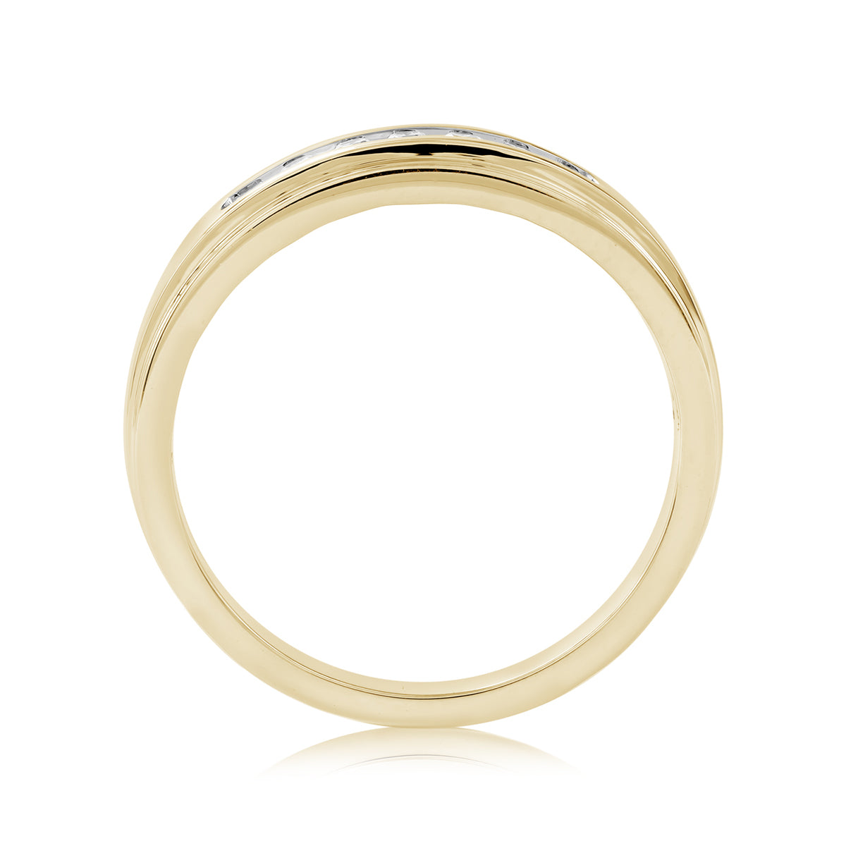 Adamante Men's 1/4 ct. tw. Lab-Grown Diamond Channel Ring in 10K Yellow Gold