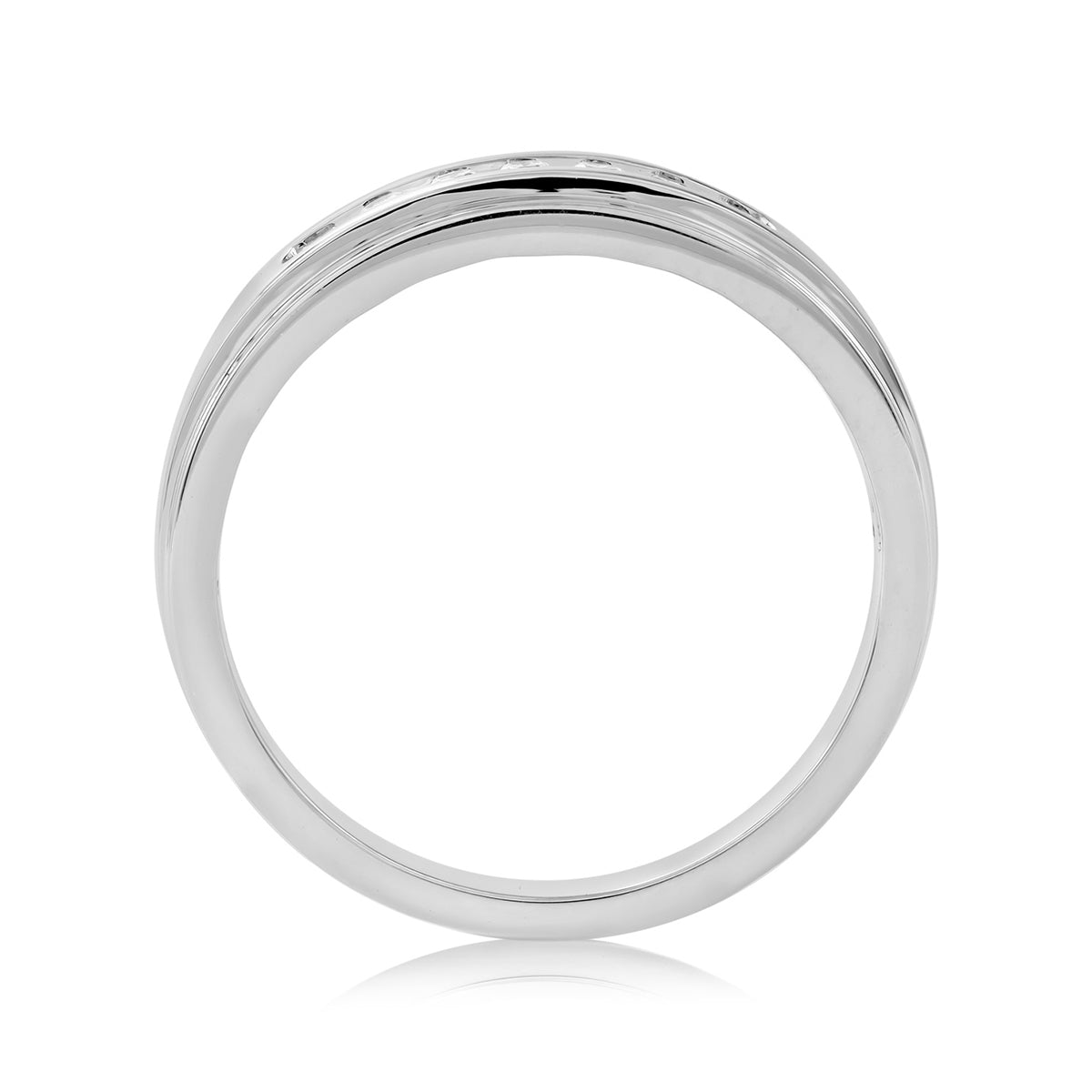 Adamante Men's 1/4 ct. tw. Lab-Grown Diamond Channel Ring in 10K White Gold