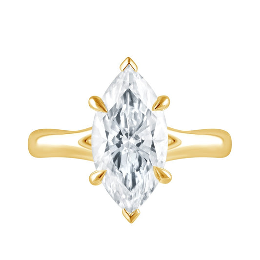 Adamante 3 ct. tw. Lab-Grown Marquise Diamond Solitaire Engagement Ring in 14K Yellow Gold side profile