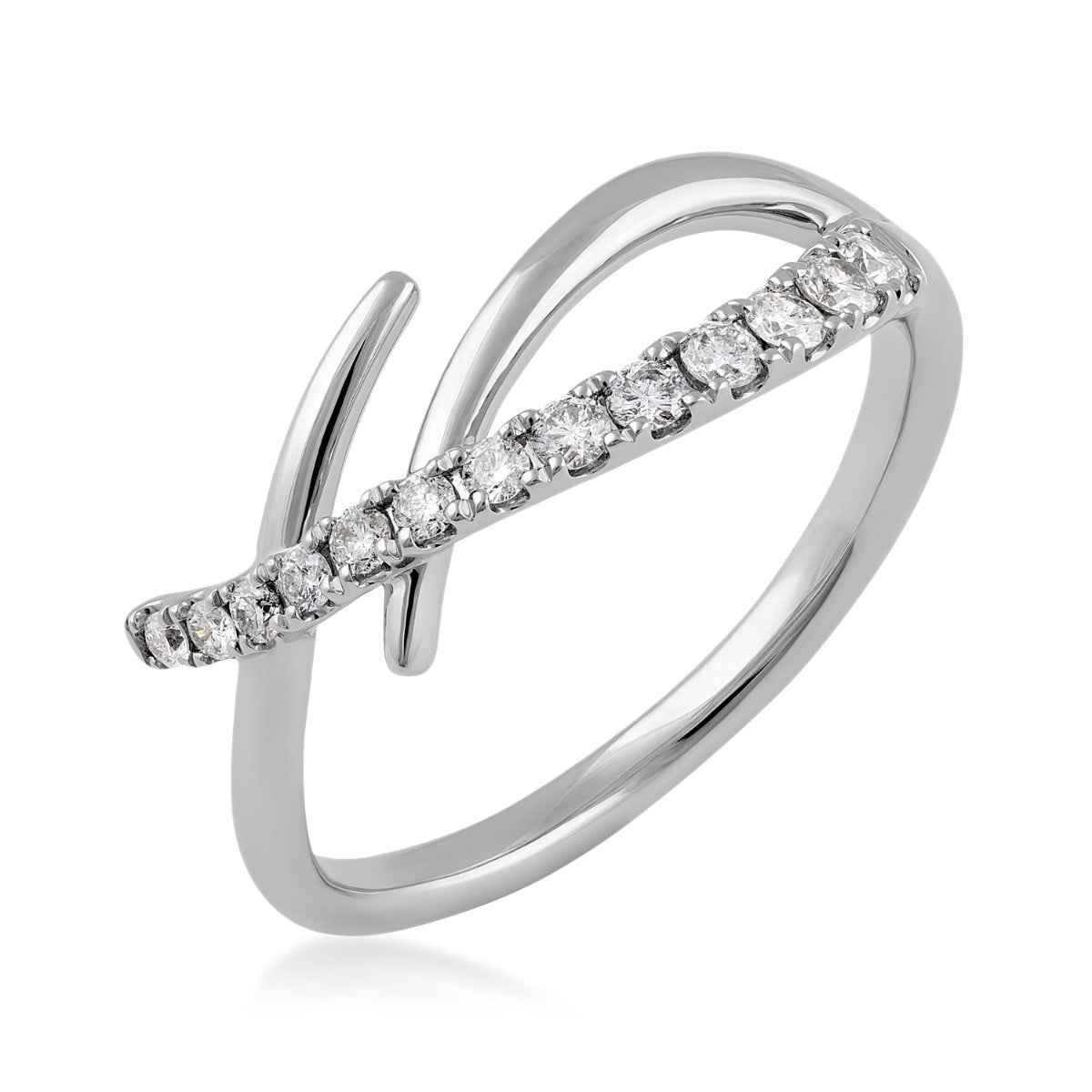 Journey 1/4 ct. tw. Diamond Graduated Ring in 10K White Gold front view (2)