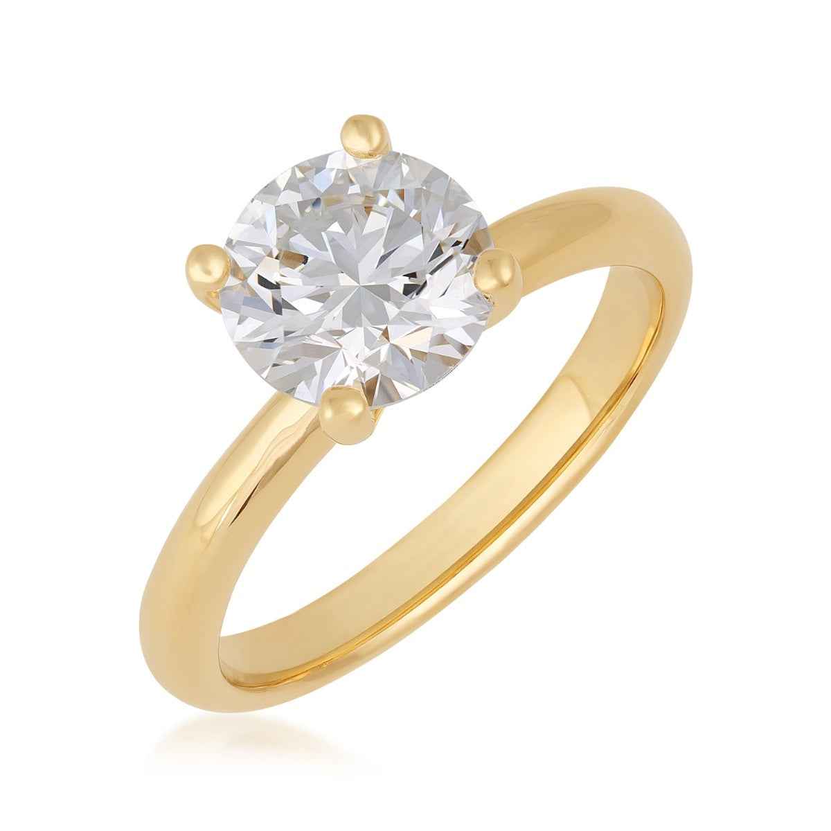 USA Collection 2 ct. tw. Lab-Grown Round Brilliant Diamond Solitaire Engagement Ring in 14K Yellow Gold