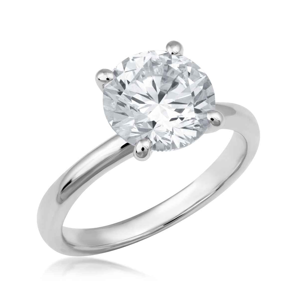 USA Collection 3 ct. tw. Lab-Grown Round Brilliant Diamond Solitaire Engagement Ring in 14K White Gold