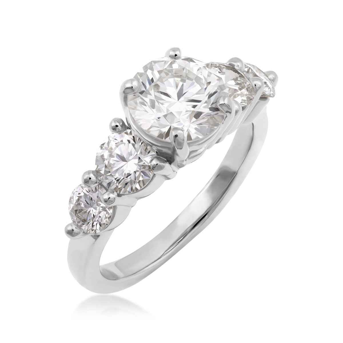 USA Collection 2-1/2 ct. tw. Lab-Grown Round 5-Stone Diamond Graduated Engagement Ring in 14K White Gold