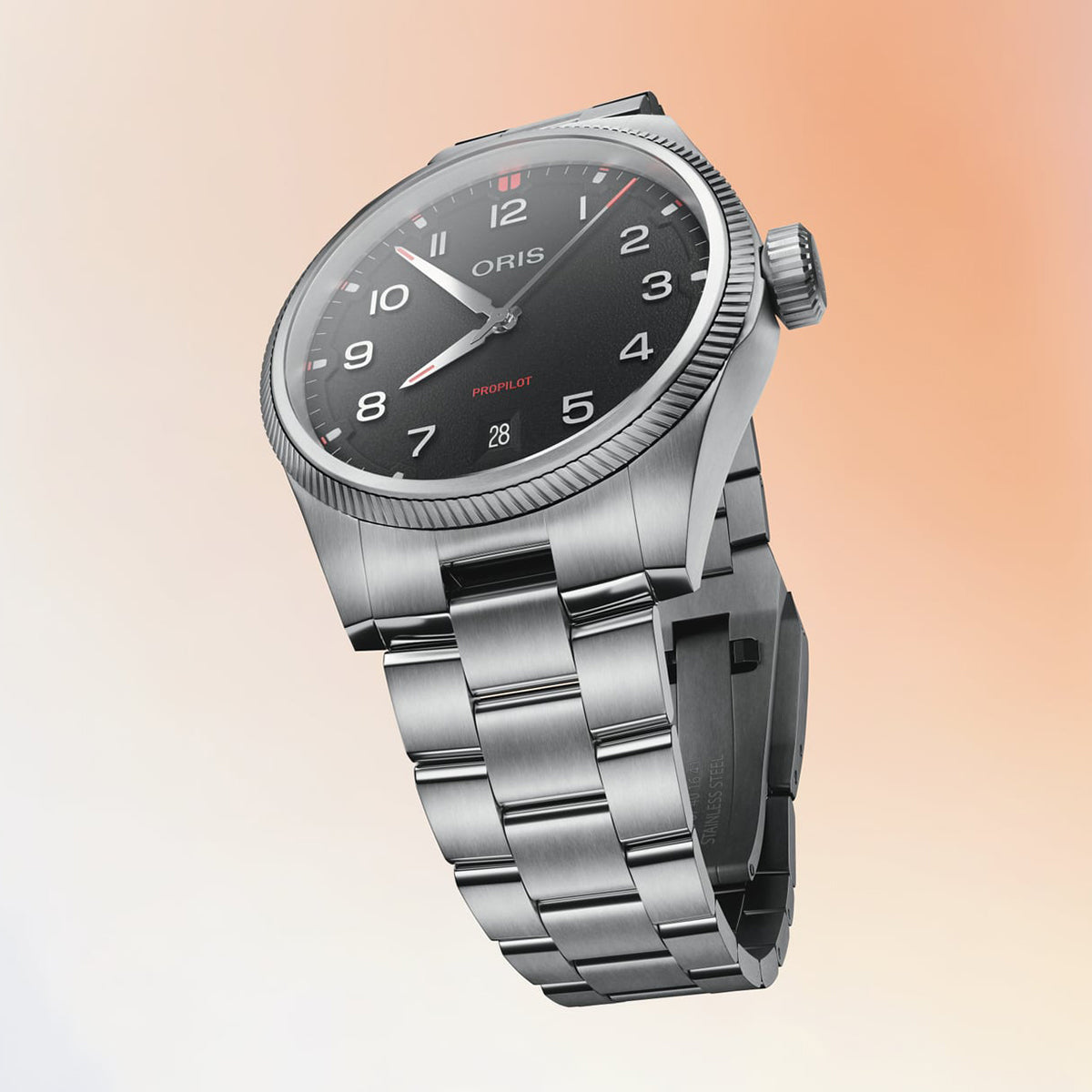 black dial propilot oris automatic watch