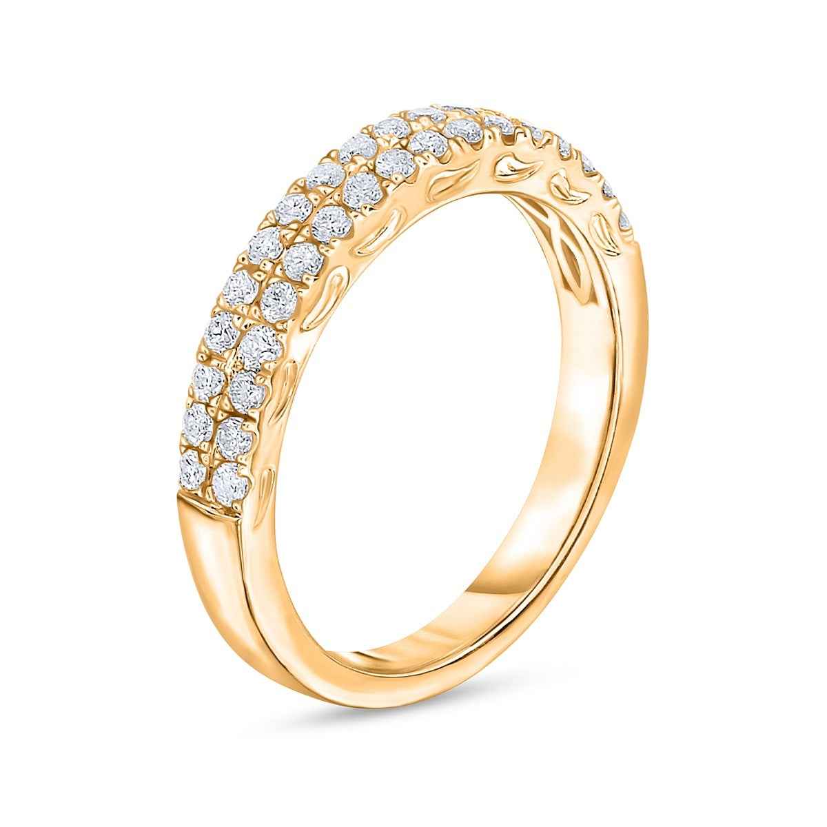 1/2 ct. tw. Diamond Double Row Anniversary Ring in 10K Yellow Gold