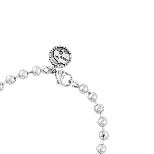 sterling silver bead bracelet 7.5-inch