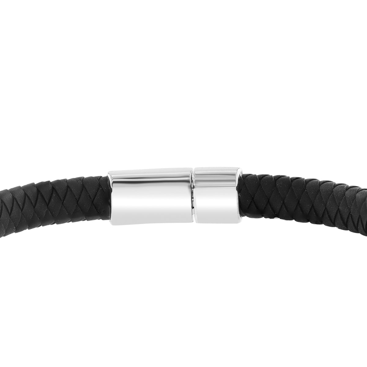 sterling silver black onyx leather men's EFFY bracelet