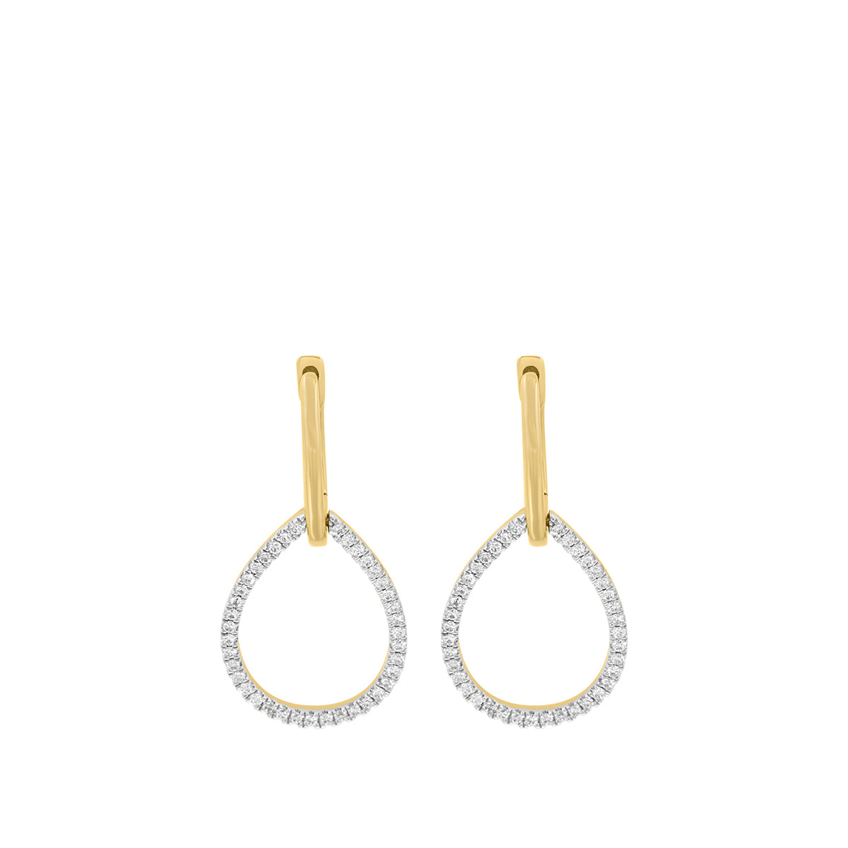 14K yellow gold open teardrop 1/4 ct. tw. diamond EFFY drop earrings