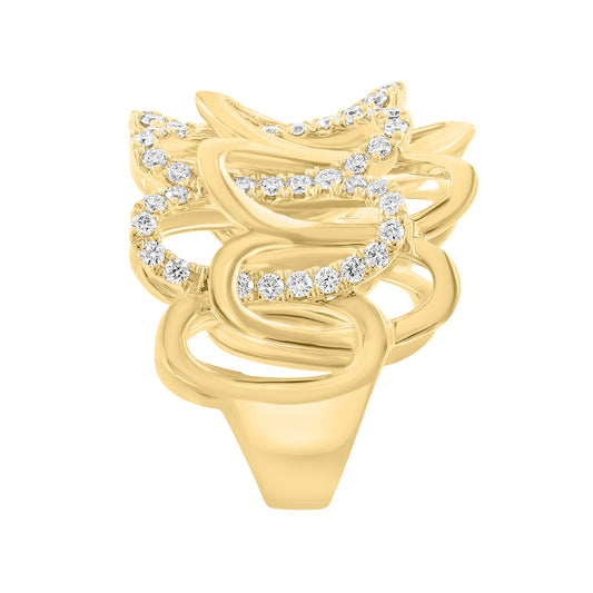 14K yellow gold 3/4 ct. diamond braided Effy ring