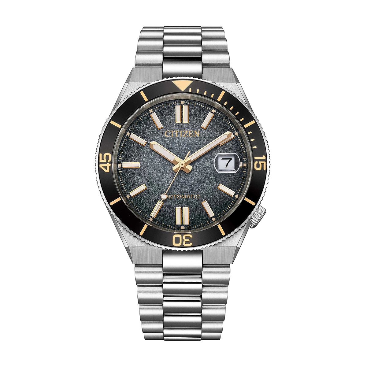 stainless steel men's citizen tsuyosa automatic watch with grey dial