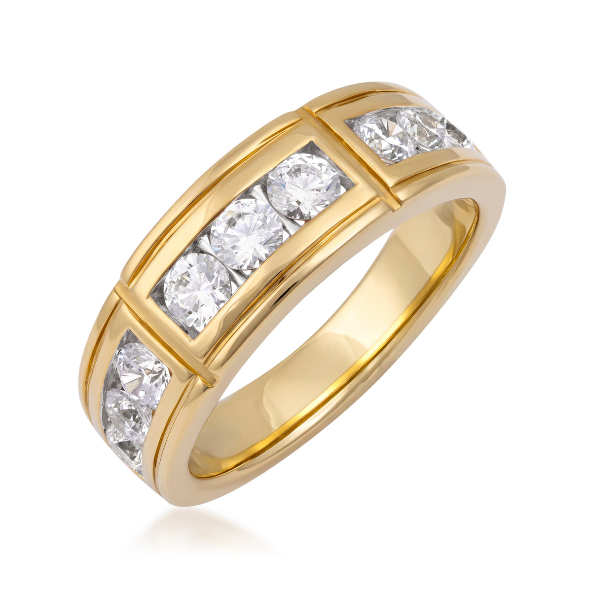 10K yellow gold Adamante men's 1-1/2 ct. tw. diamond ring