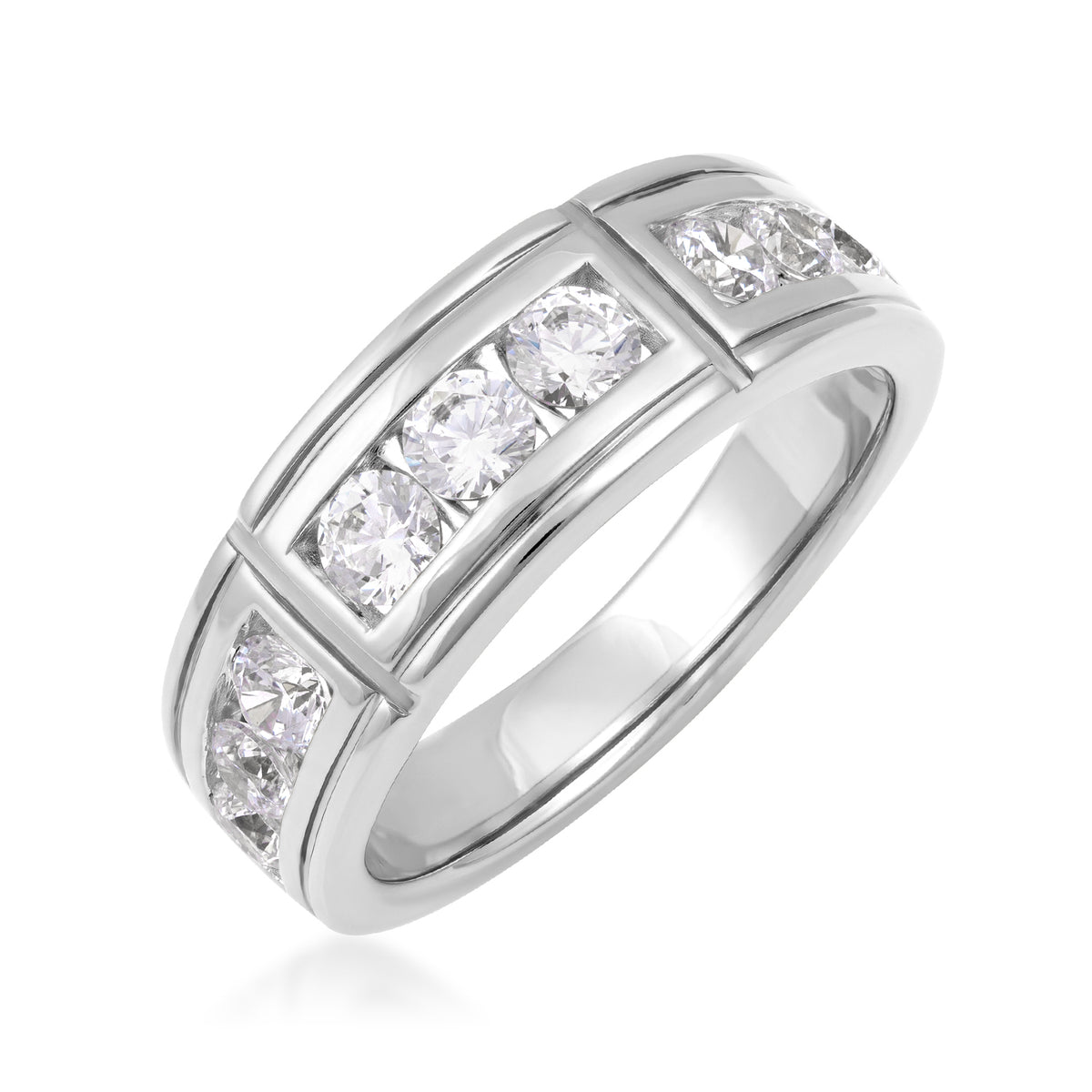 10K white gold Adamante men's 1-1/2 ct. tw. lab-grown diamond ring