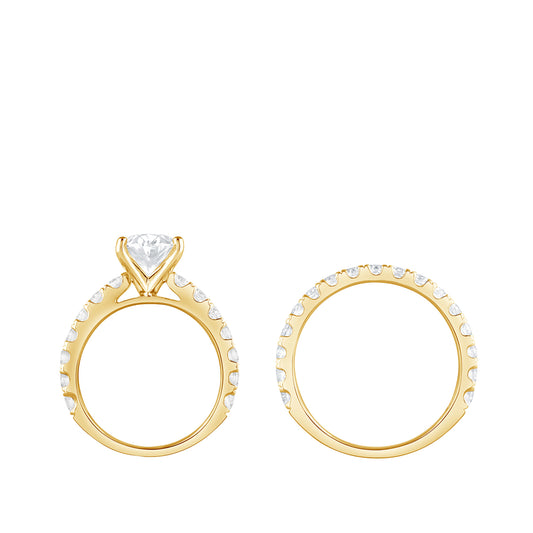 14K yellow gold Adamante 5 ct. tw. lab-grown oval diamond wedding set